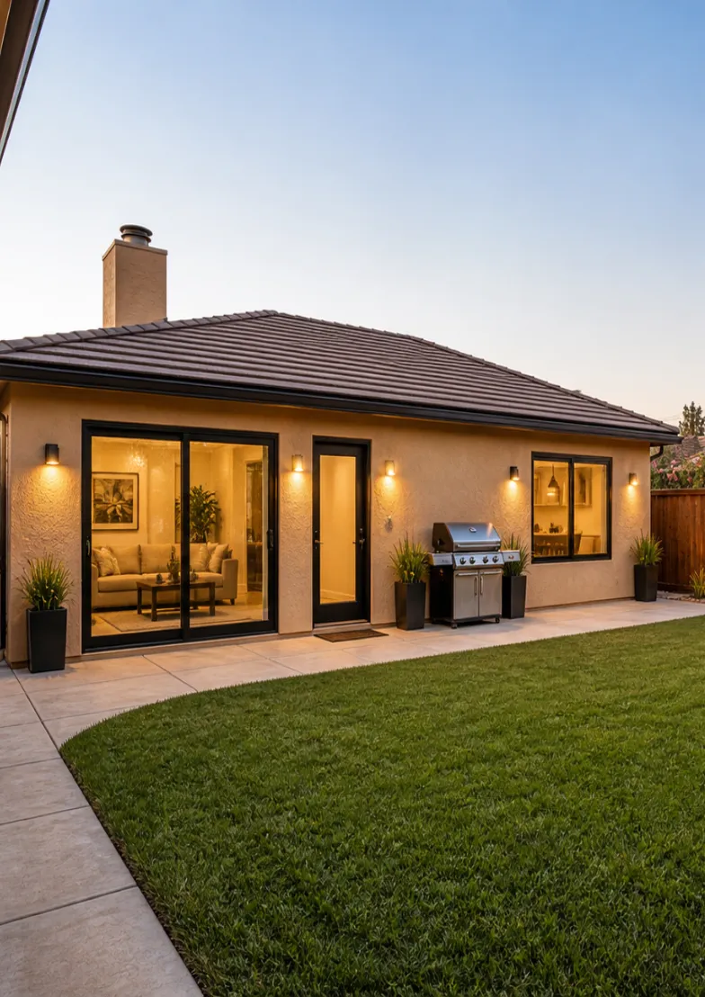 Modern detached ADU construction project in a Los Angeles backyard by Only The Best ADU